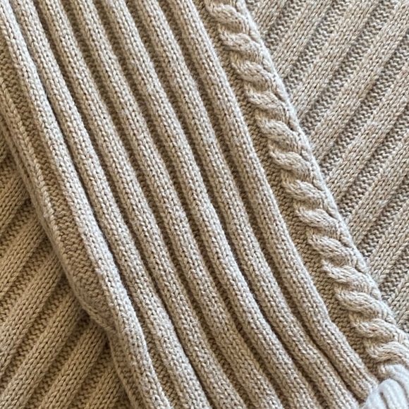 ASOS Cable Knit Turtleneck Cardigan Size Medium Tan - Picture 6 of 13